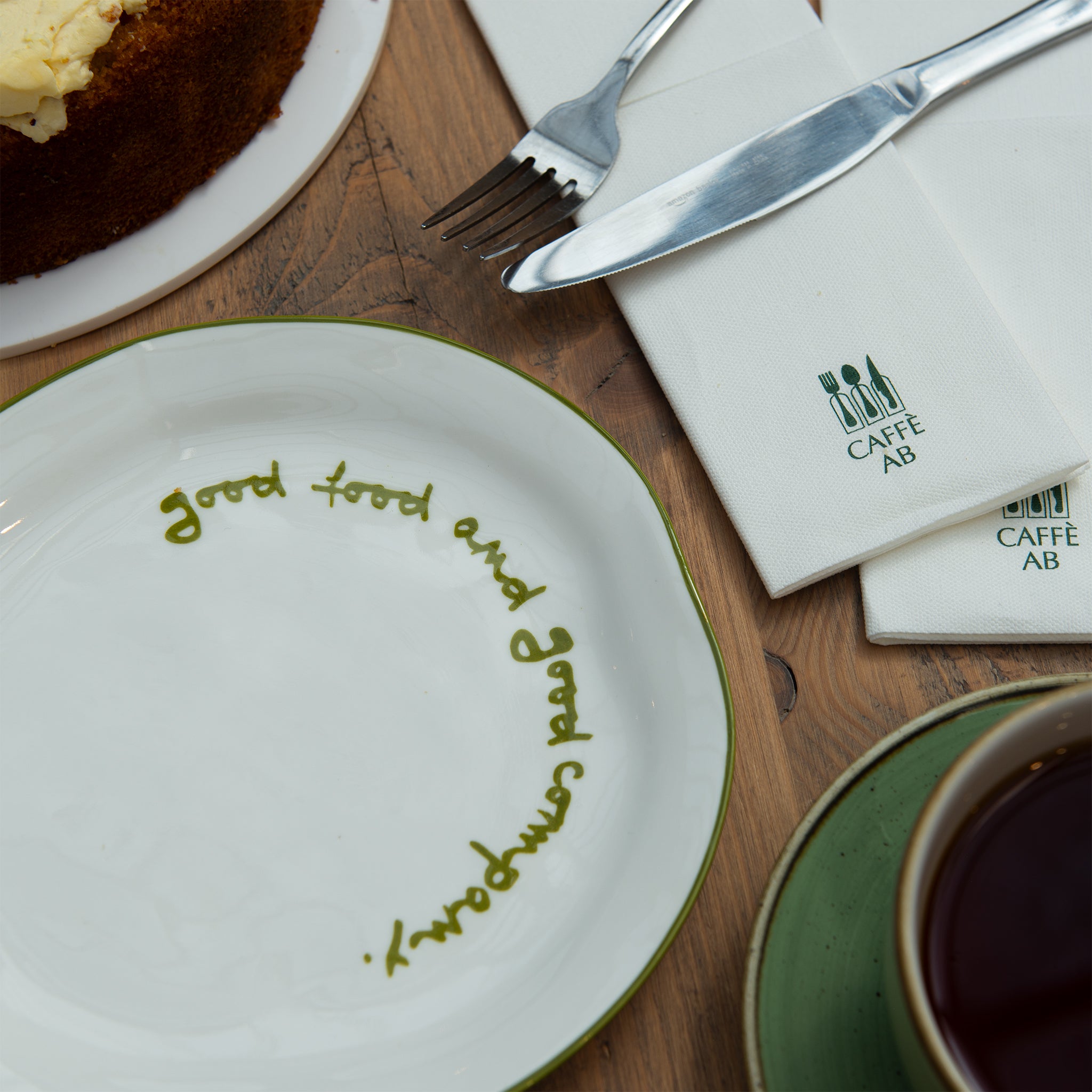 "Good food and good company" Olive Decorative Plate