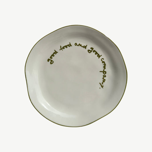 "Good food and good company" Olive Decorative Plate