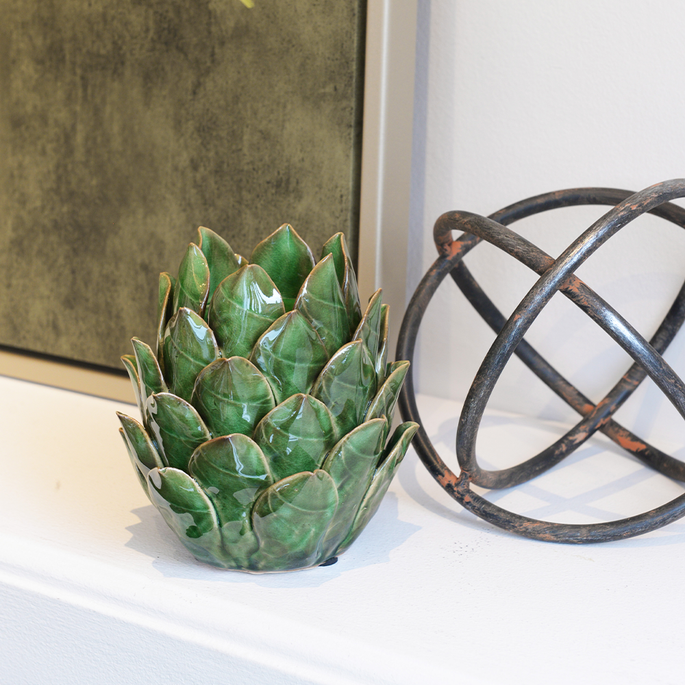 Green Artichoke Candle Holder