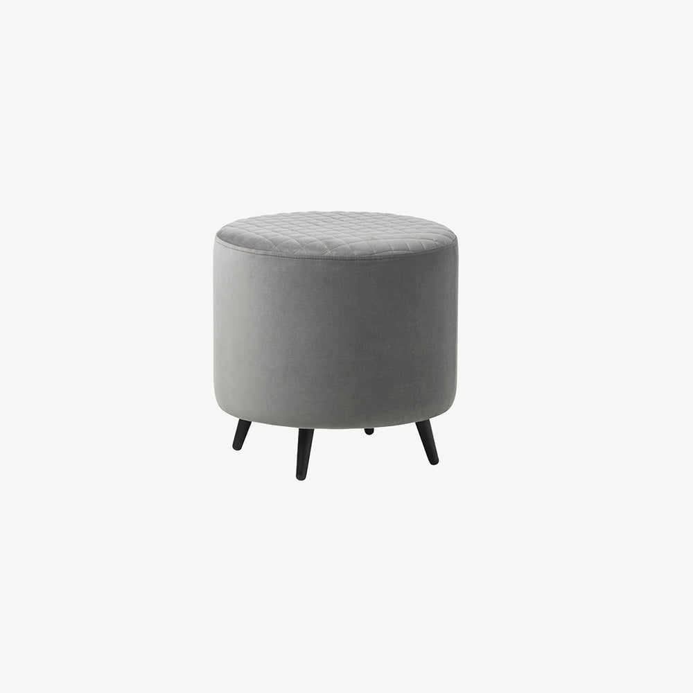 Grey Velvet Ottowa Footstool