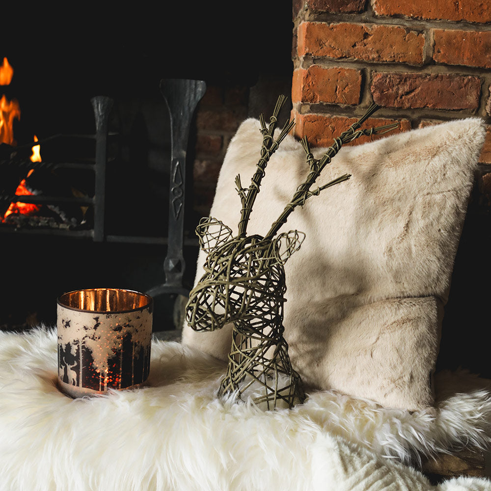 Faux Fur Cushion in Brûlée