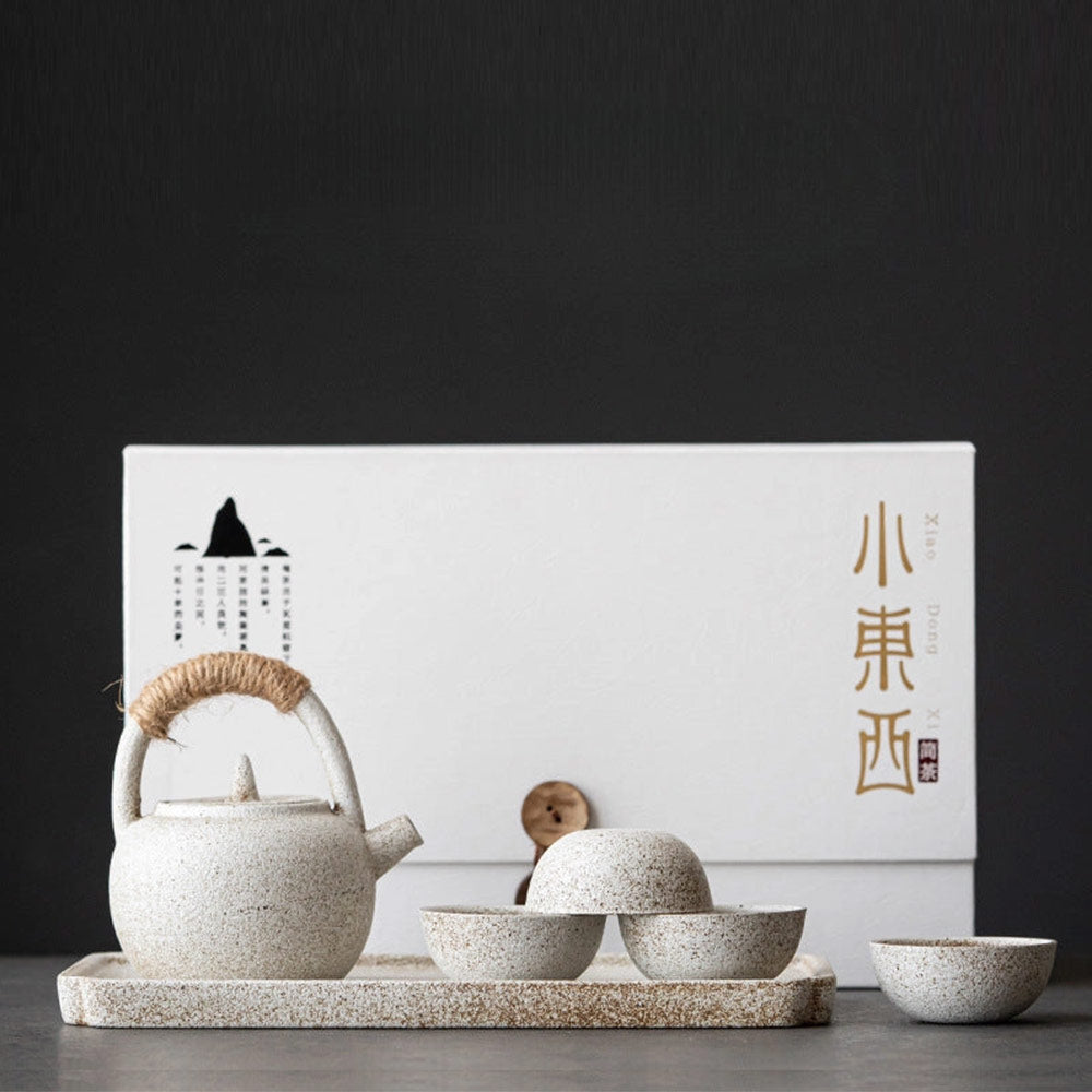 Handamade Japanese Tea Set in White