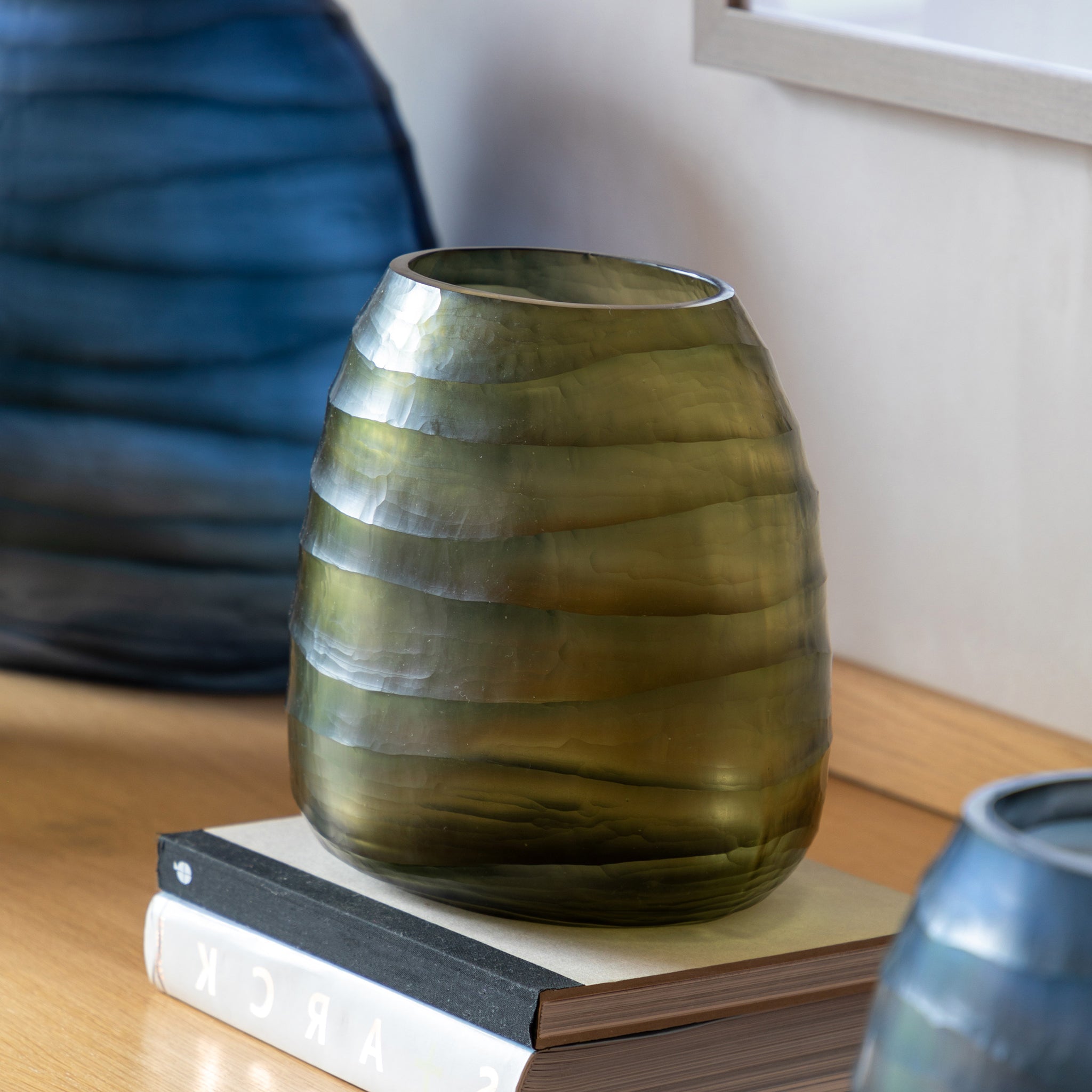 Handblown Olive Vase