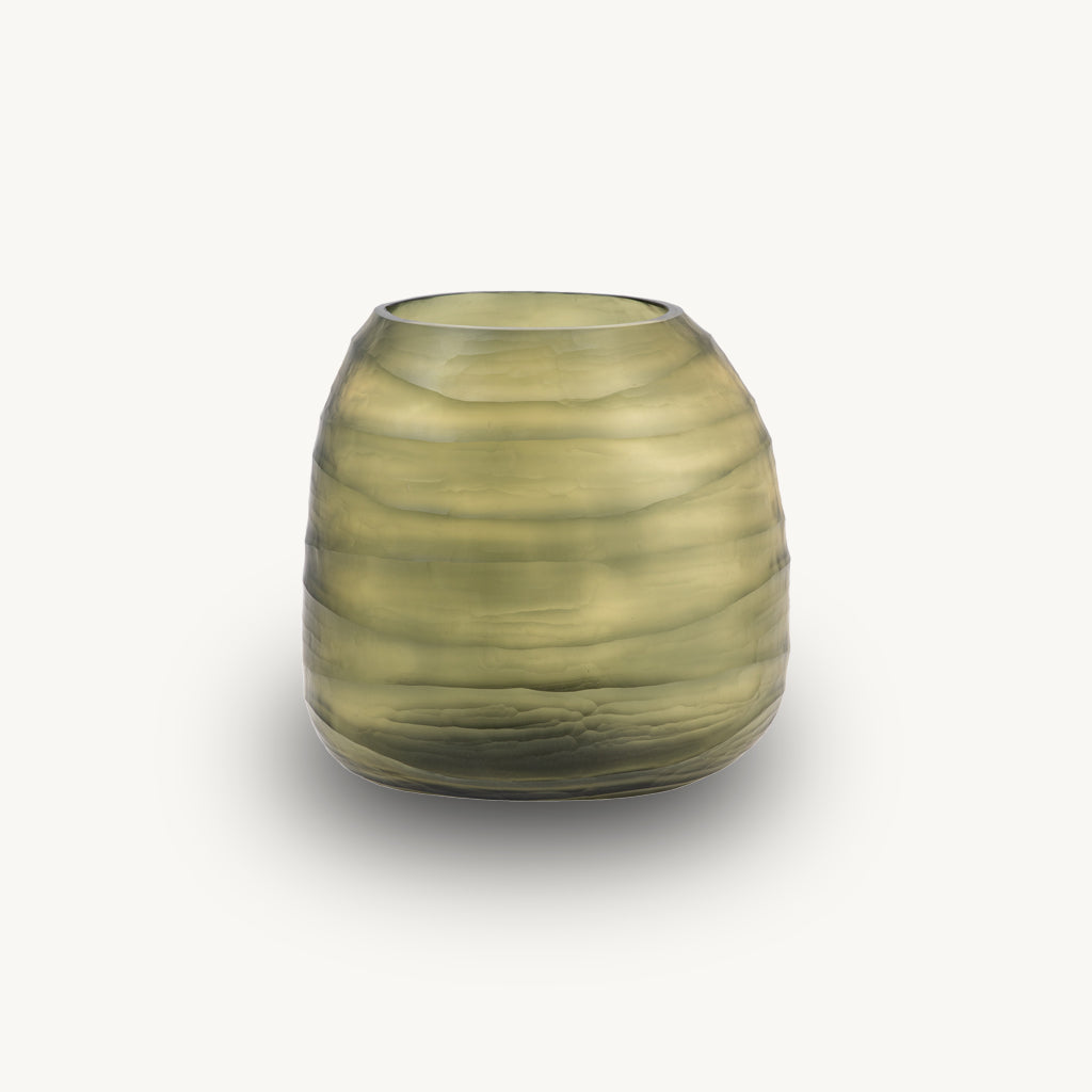 Handblown Olive Vase
