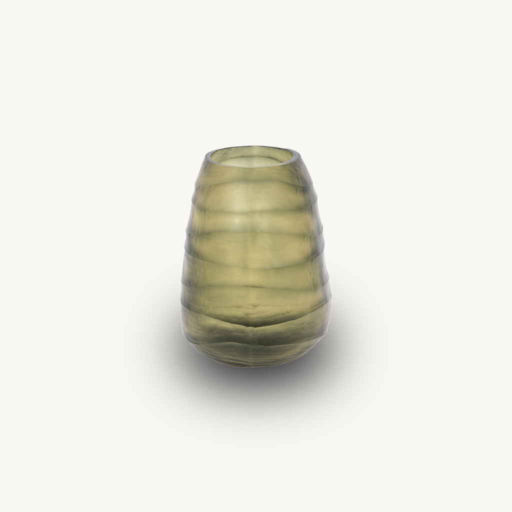 Handblown Olive Vase