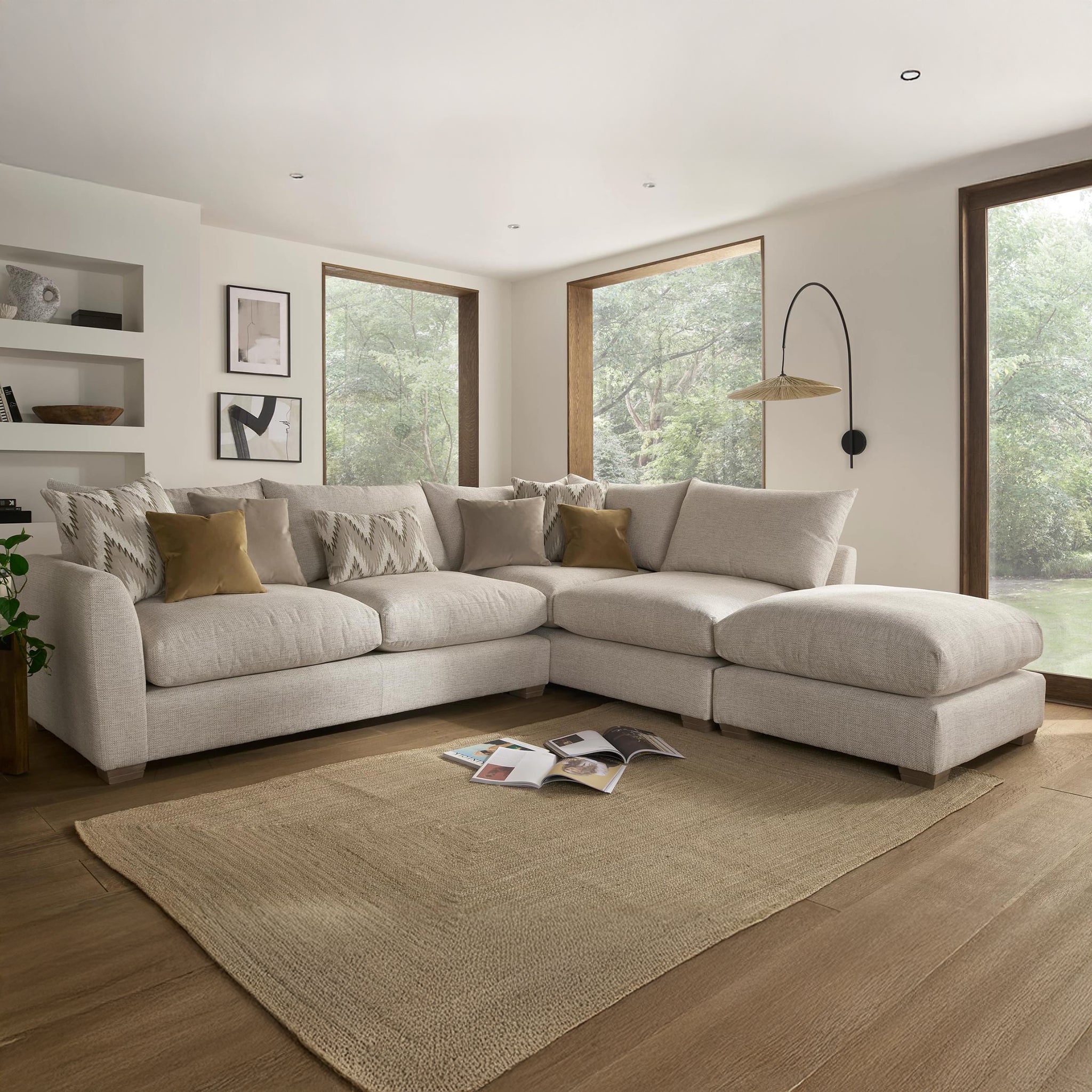Hatton Combi Unit Sofa with Footstool