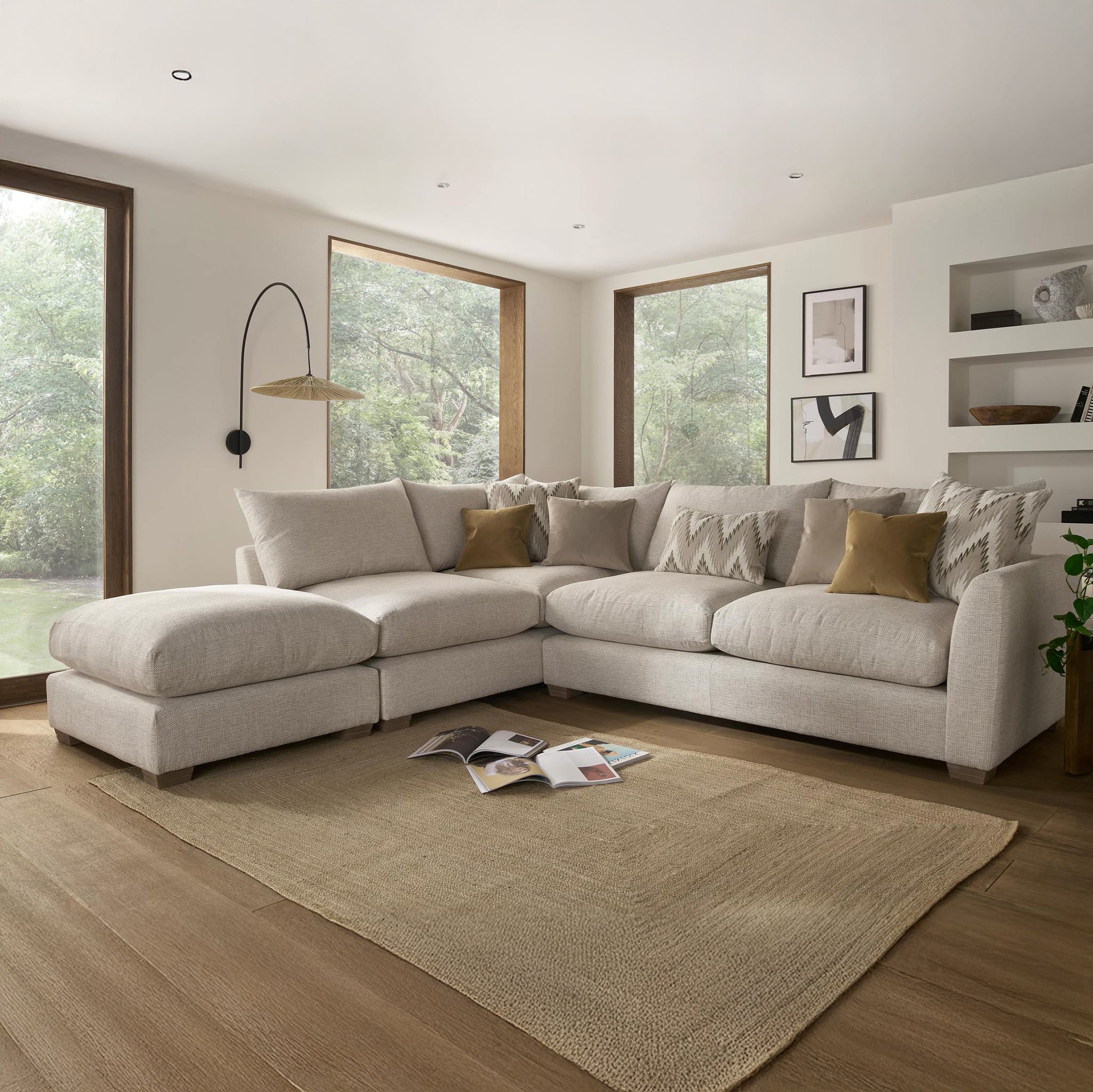 Hatton Combi Unit Sofa with Footstool