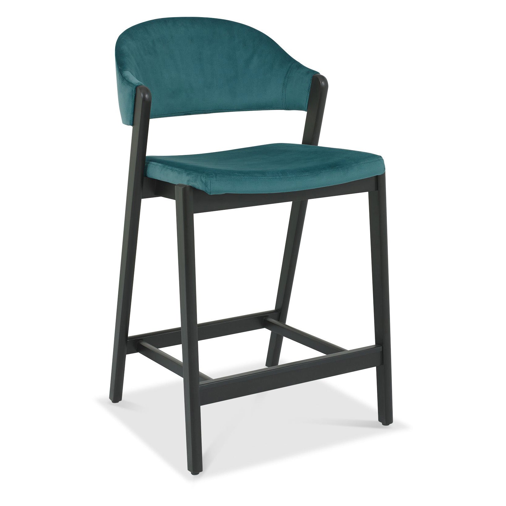 Highgate Peppercorn Barstool in Azure Velvet