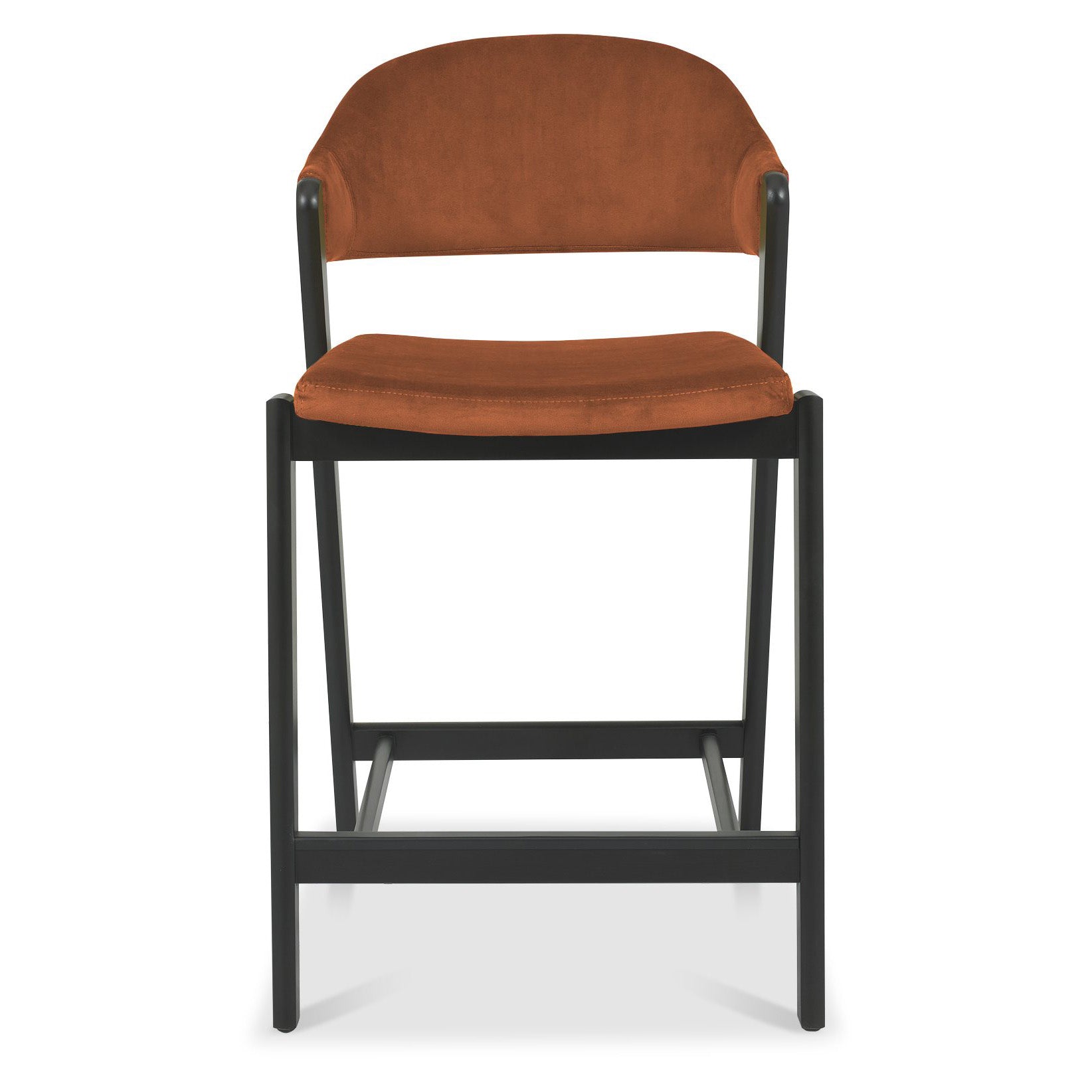 Highgate Peppercorn Barstool in Rust Velvet