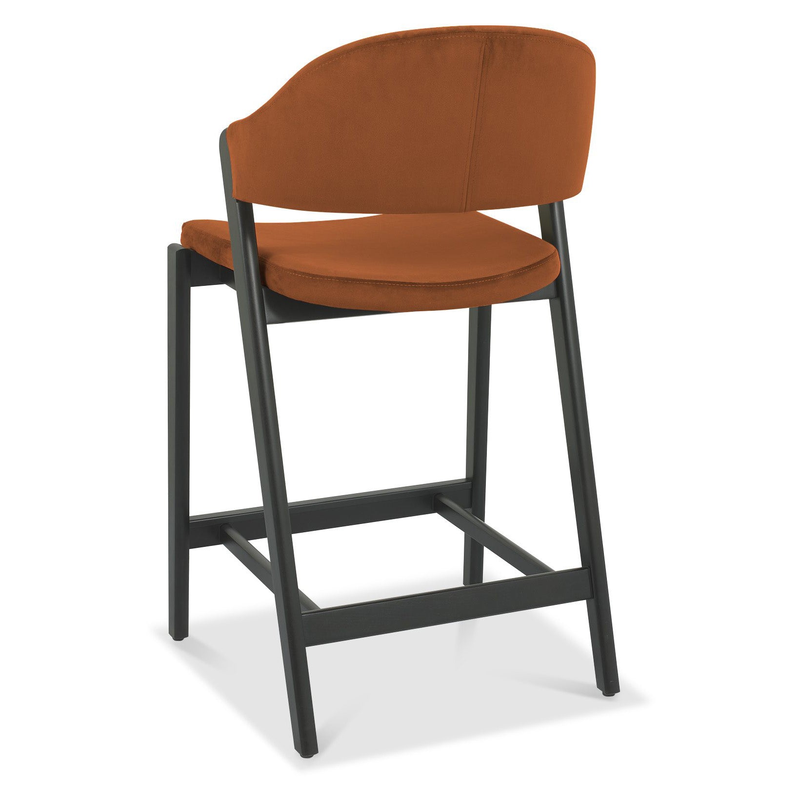 Highgate Peppercorn Barstool in Rust Velvet