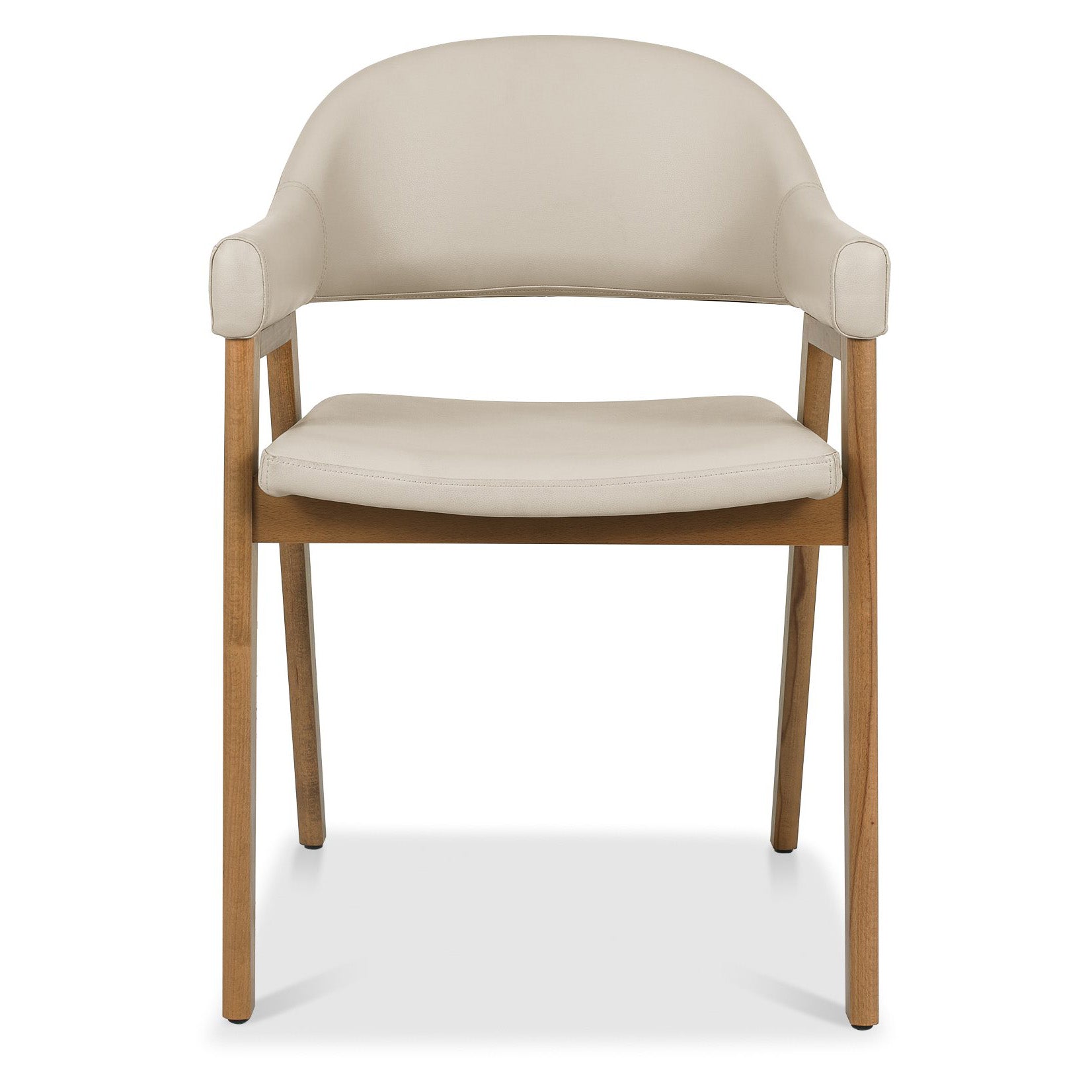 Highgate Rustic Oak Dining Chair in Ivory Bonded Leather