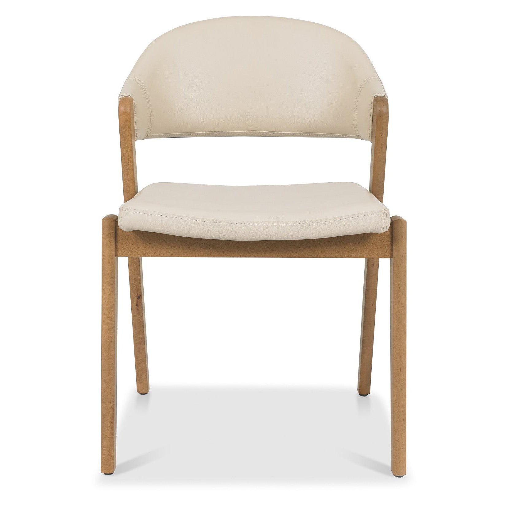 Highgate Rustic Oak Dining Chair in Ivory Bonded Leather