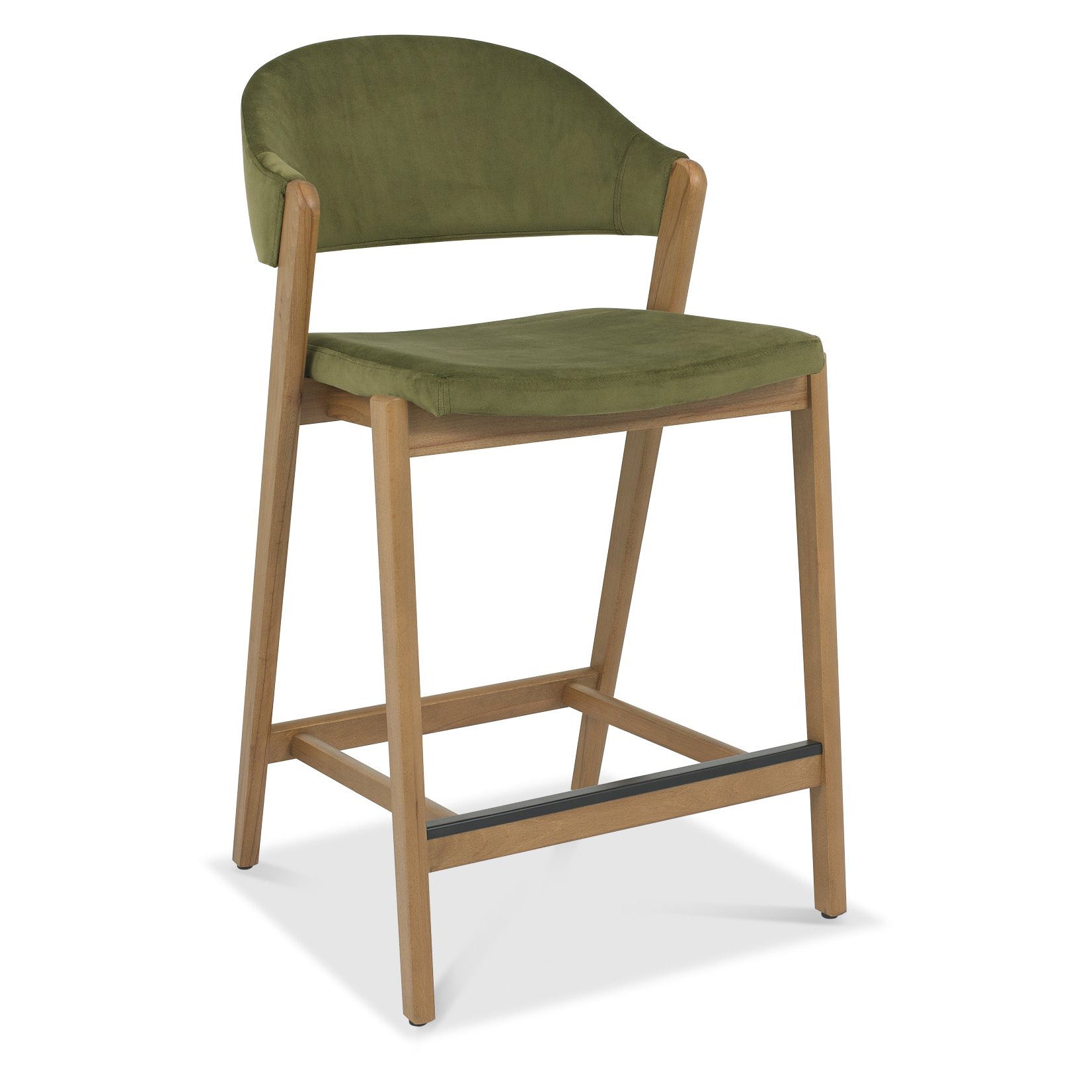 Highgate Rustic Oak Barstool in Cedar Velvet