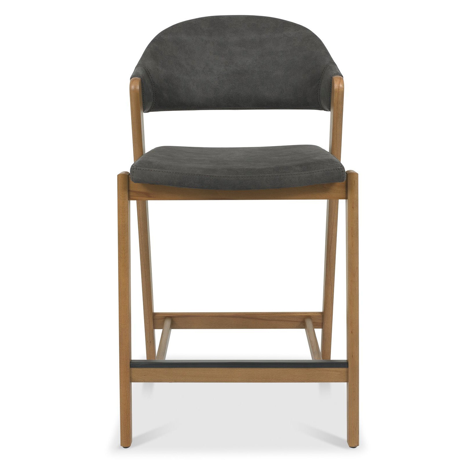 Highgate Rustic Oak Barstool in Dark Grey Fabric