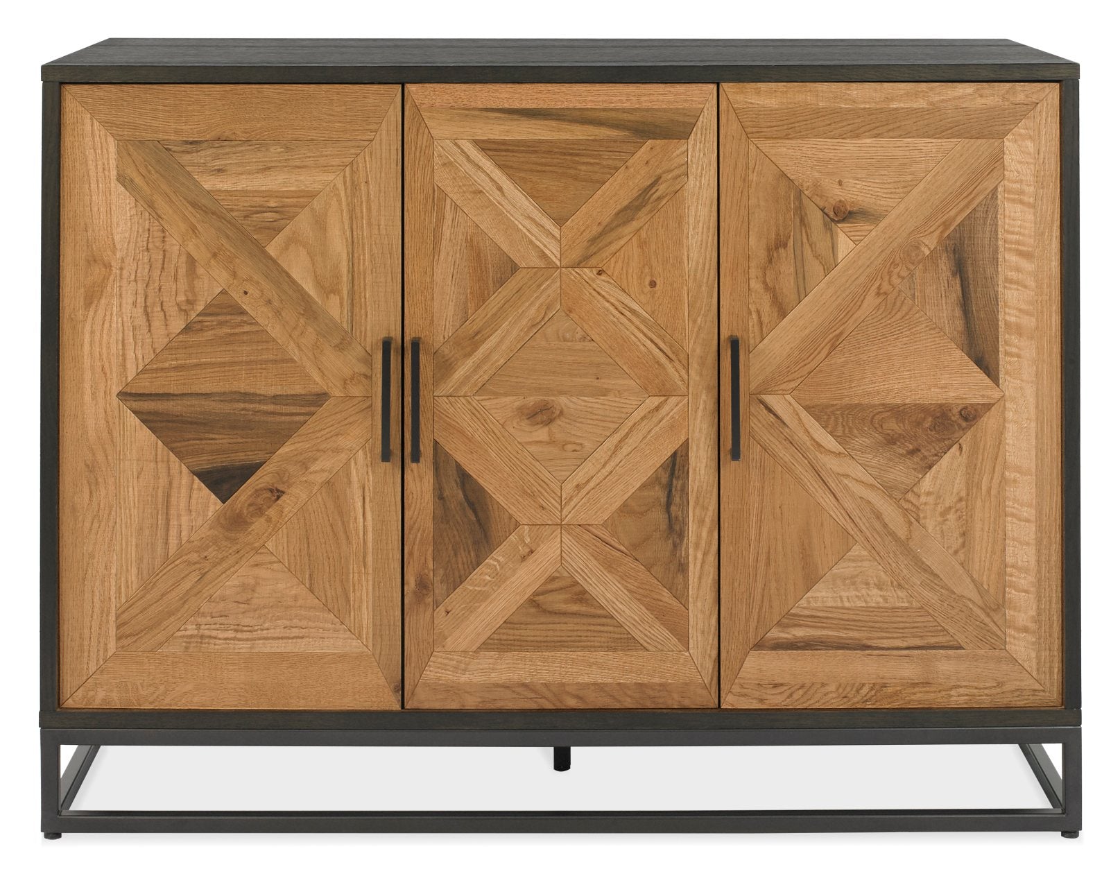 Hindon Rustic Oak & Peppercorn Narrow Sideboard