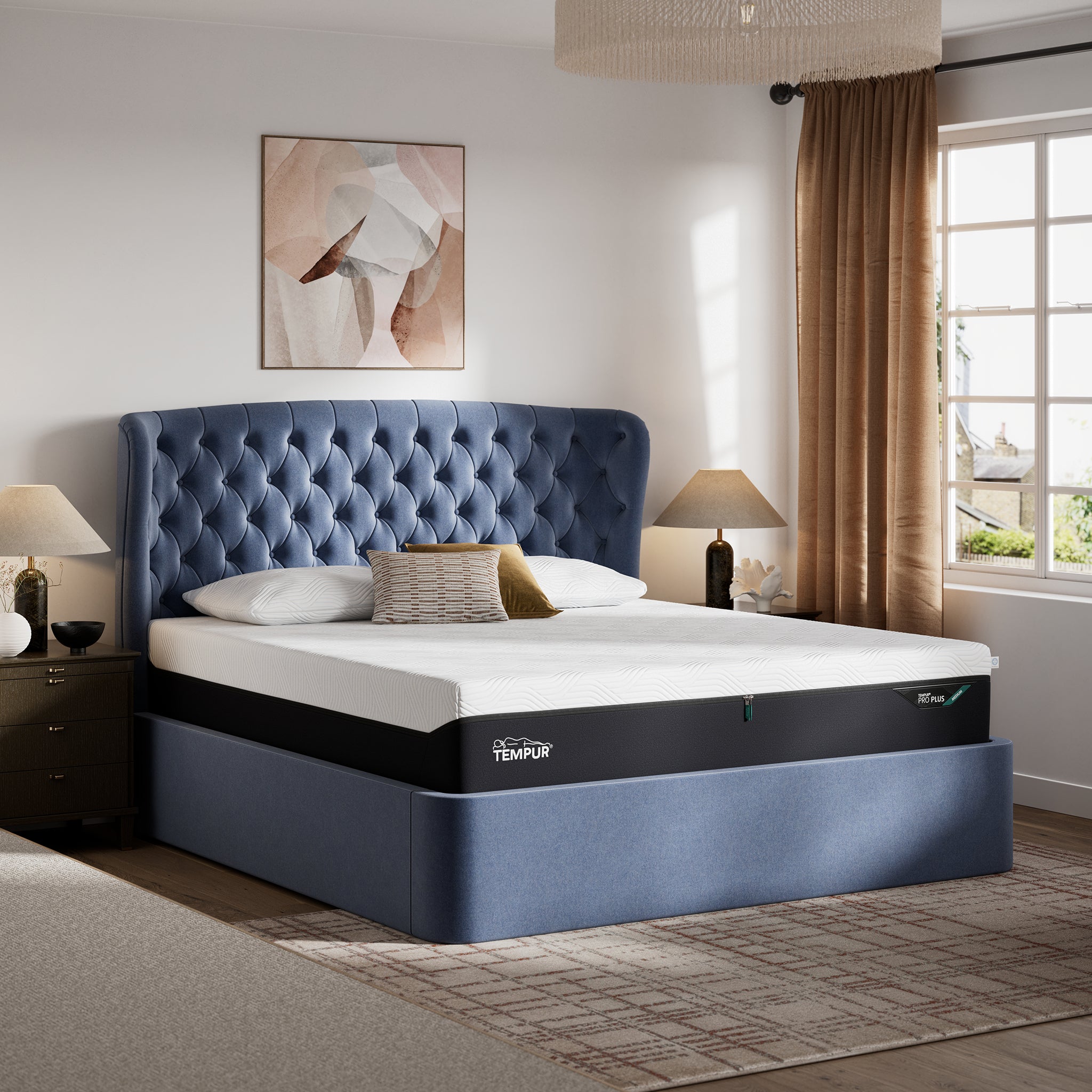 TEMPUR® Holcot Ottoman Bed in Blue