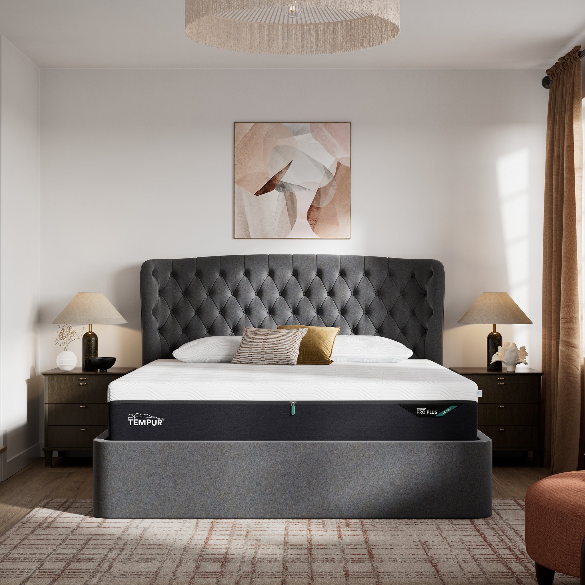TEMPUR® Holcot Ottoman Bed in Dark Grey