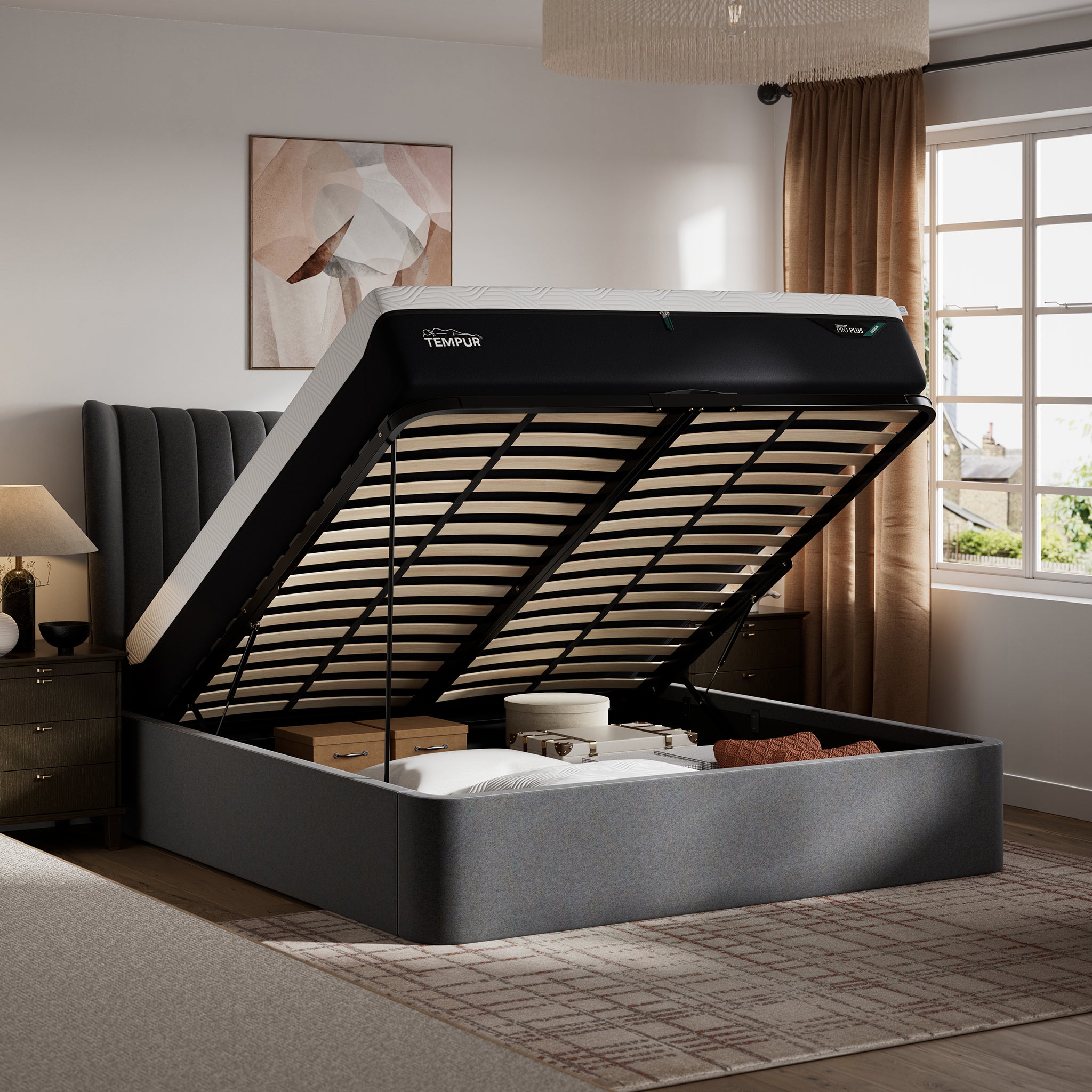 TEMPUR® Horton Ottoman Bed in Dark Grey