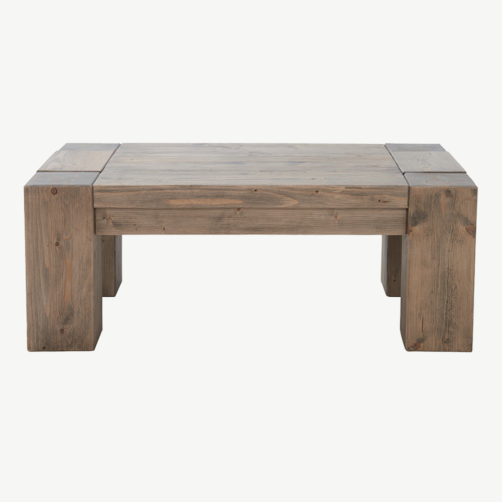 Wood coffee table in natural finish