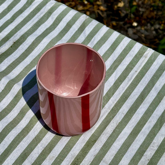 Stripe Glass Tumbler in Pink