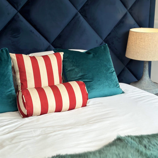 Red and white striped classic cushion