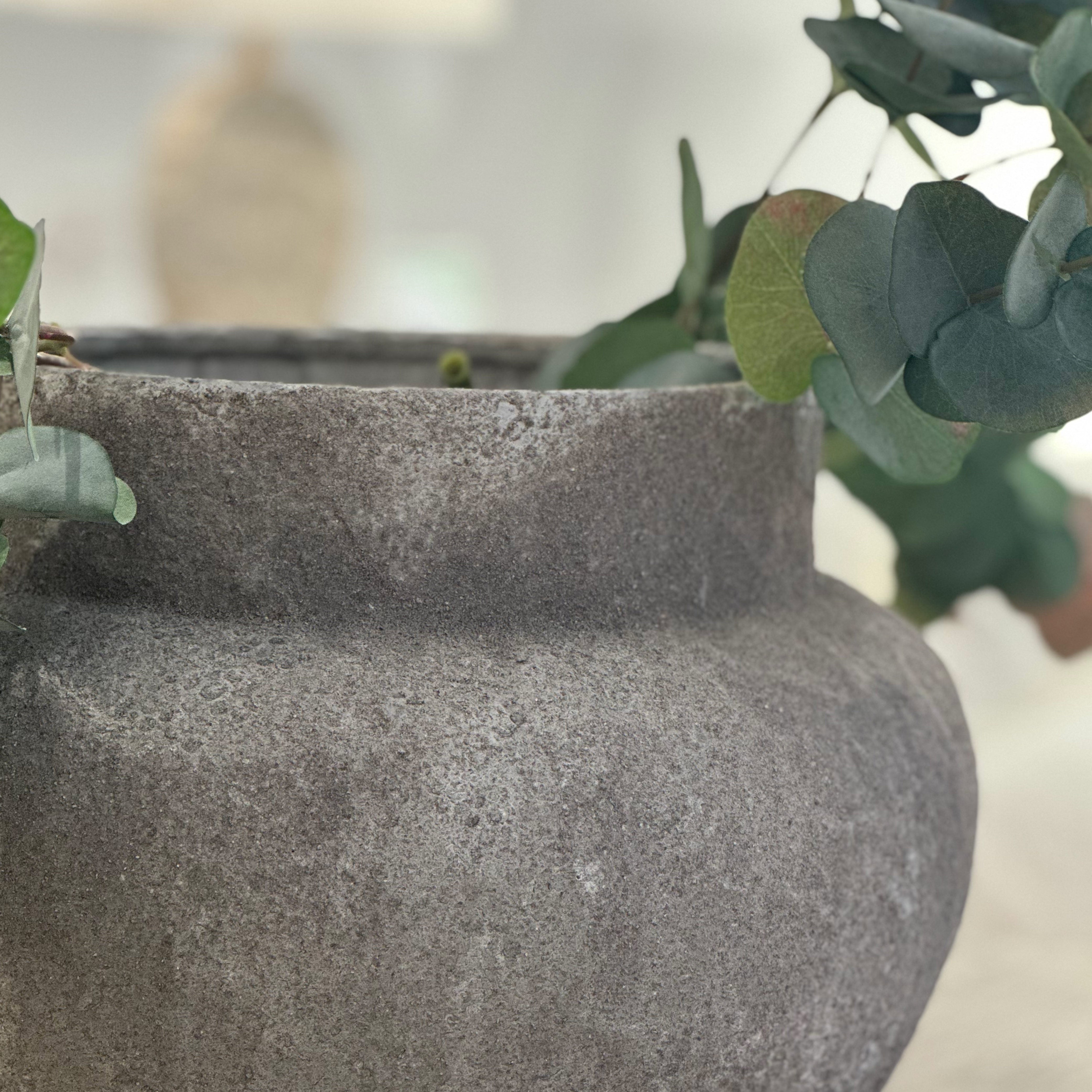 Distressed Natural Cement Vase