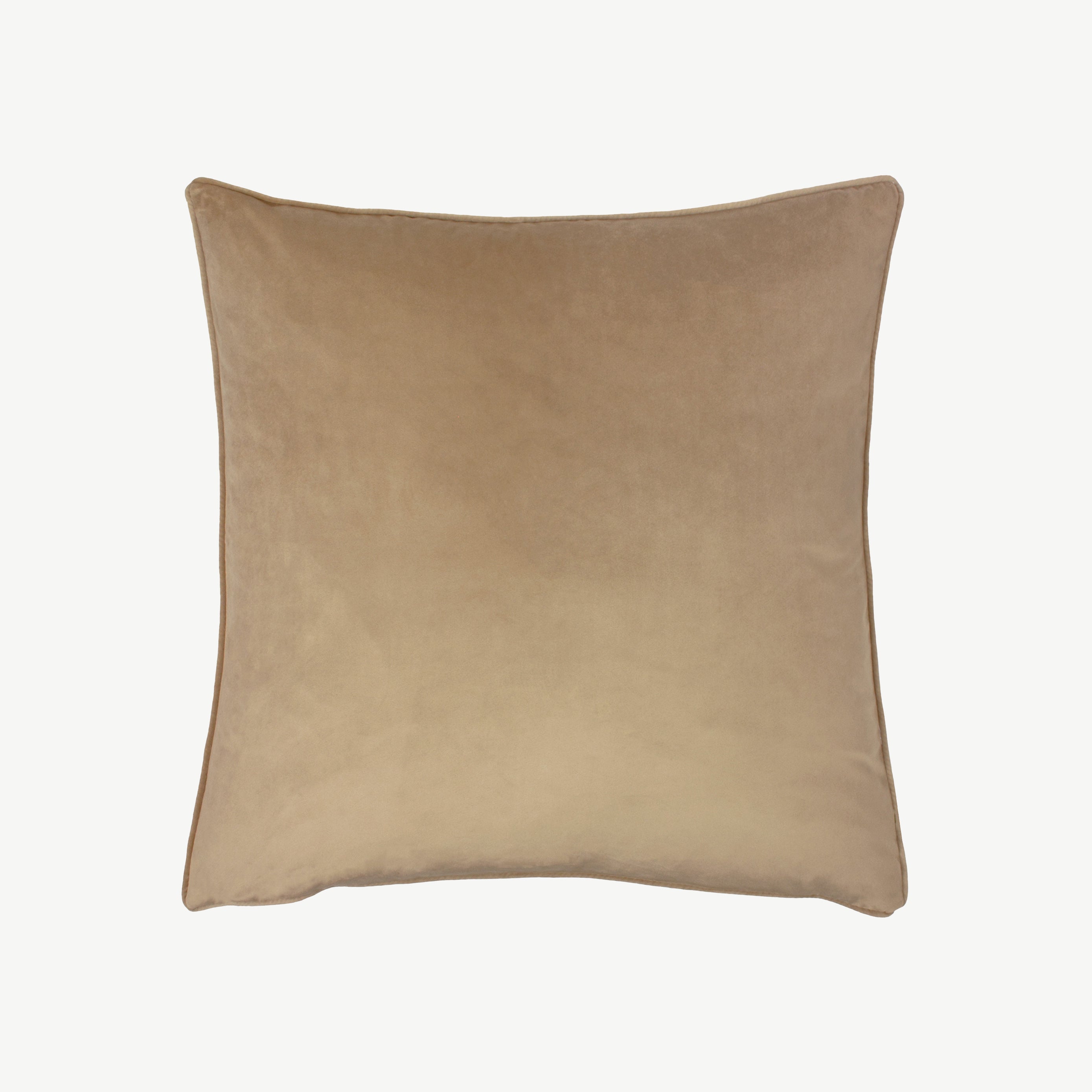 Plush fabric jacquard cushion in mocha 