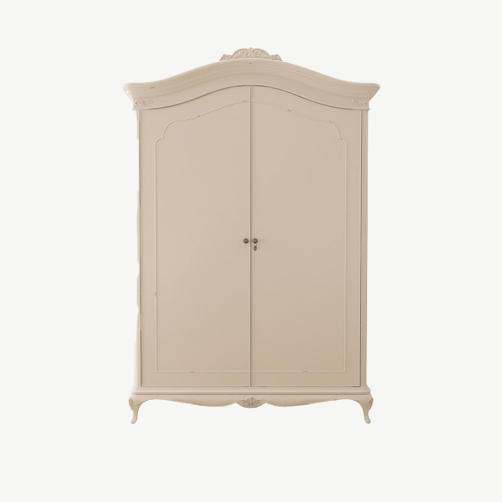 French inspired wooden fitted wardrobe in cream finish
