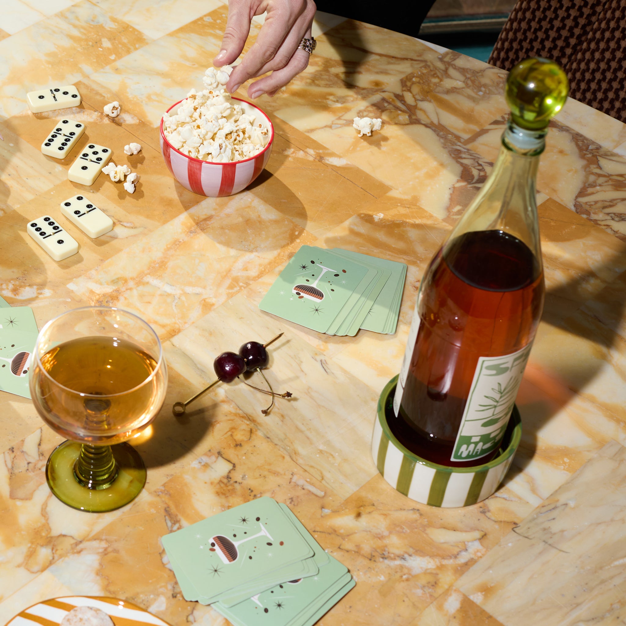 The Izzy Wine Coaster in Green