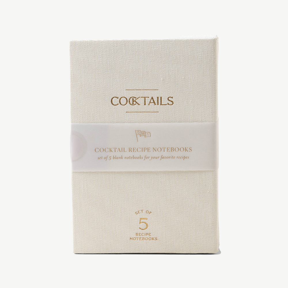 LA inspired cocktail recipe notebook in cream cover