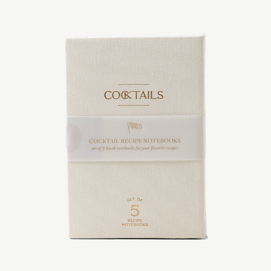 LA inspired cocktail recipe notebook in cream cover