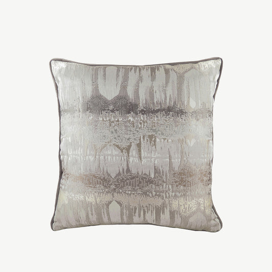 Steel grey square fabric scatter cushion 
