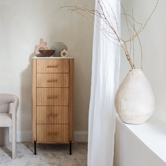 Java 5 Drawer Tall Chest
