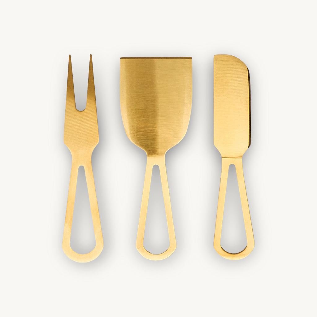 The Jett Gold Metal Cheese Knife Set