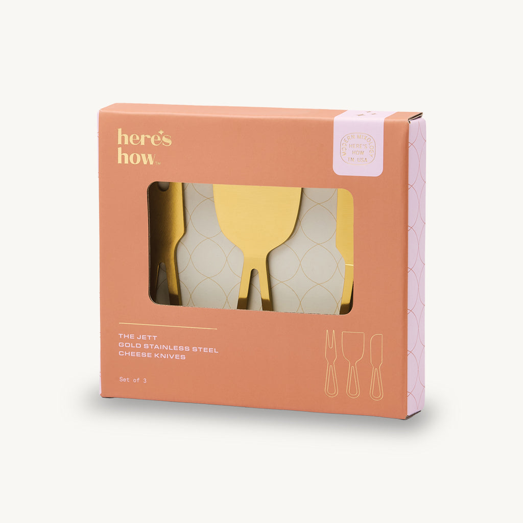The Jett Gold Metal Cheese Knife Set