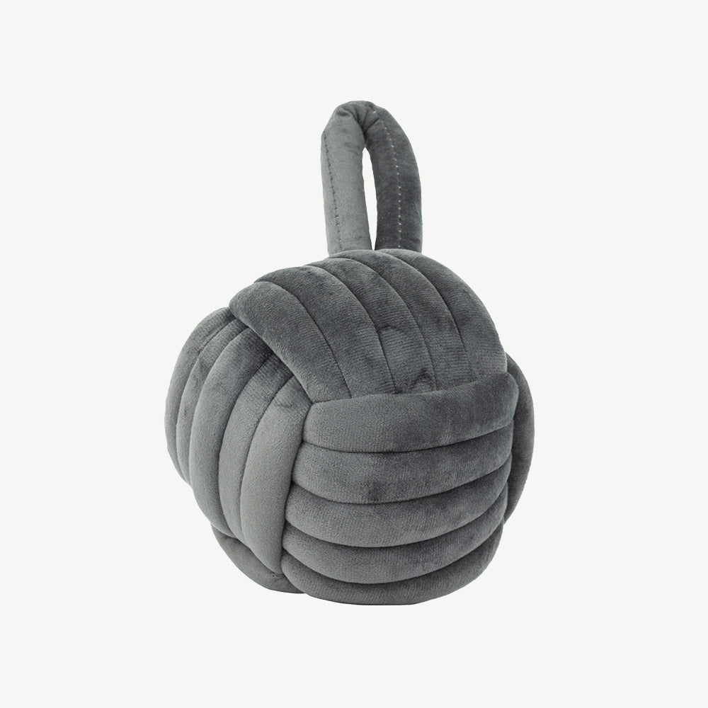 Velvet Knot Door Stop Charcoal
