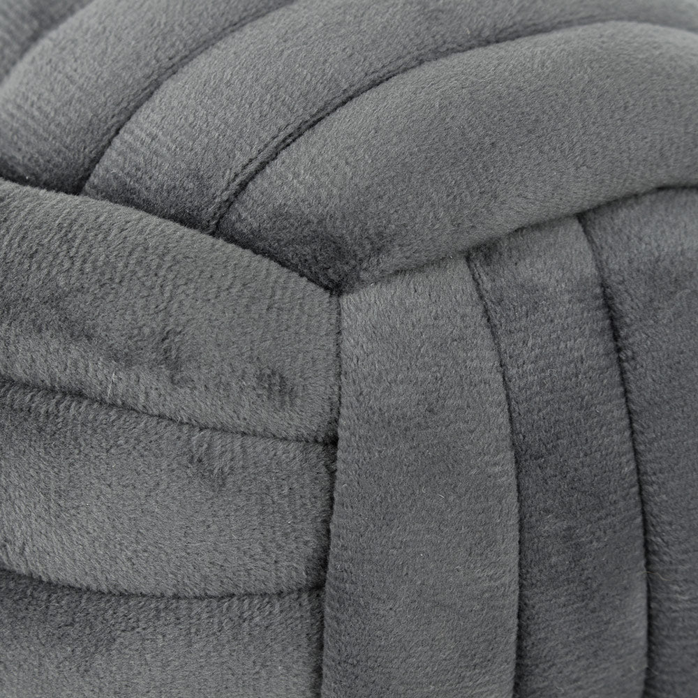 Velvet Knot Door Stop Charcoal