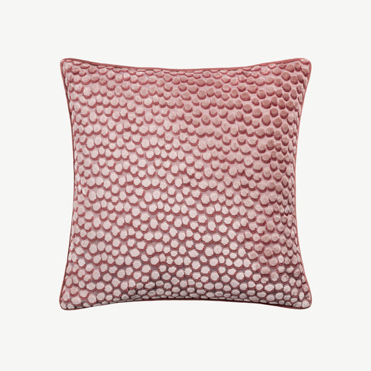 Speckle Cut Velvet Cushion in Pink