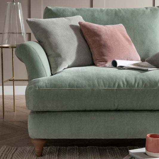 Lara large green sofa in light green fabric