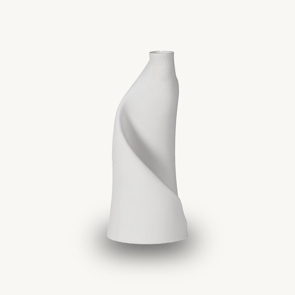 Large White 3D Effect Printed Vase