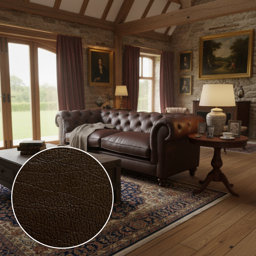 Britannia Leather Sofa in Brown