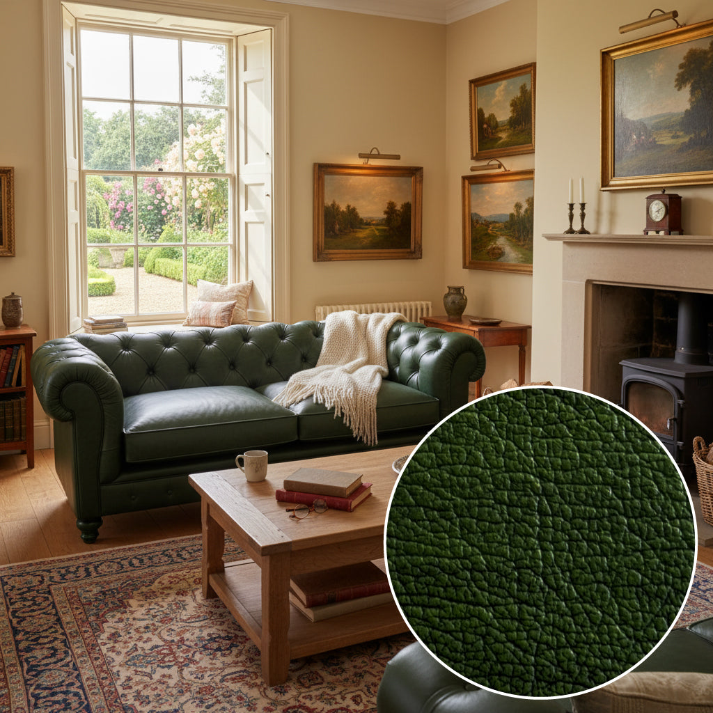 Britannia Leather Sofa in Green