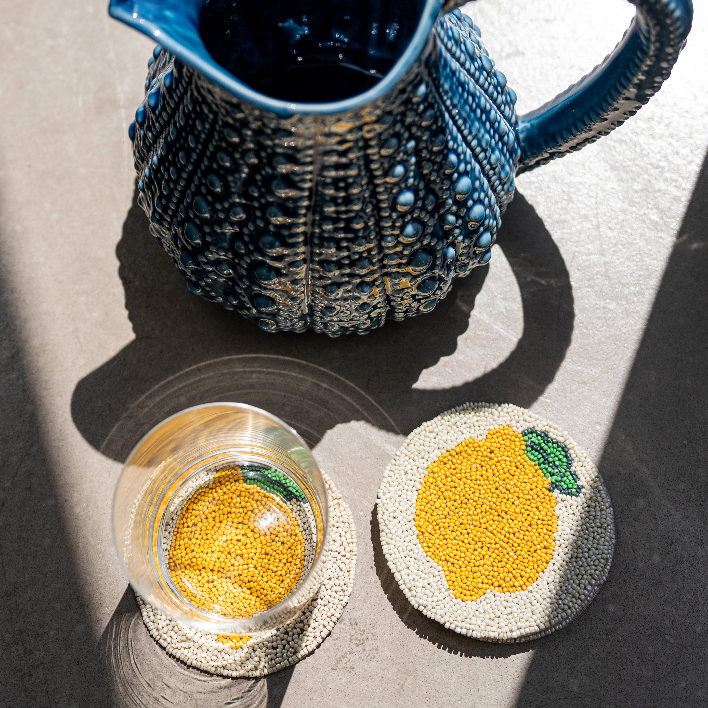 Coasters with sicilian lemon design