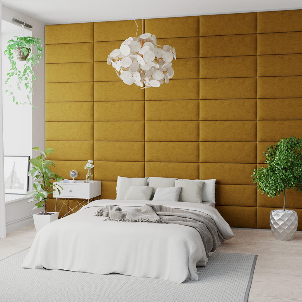 EasyMount Upholstered Wall Panels Pack of 4 in Ocre
