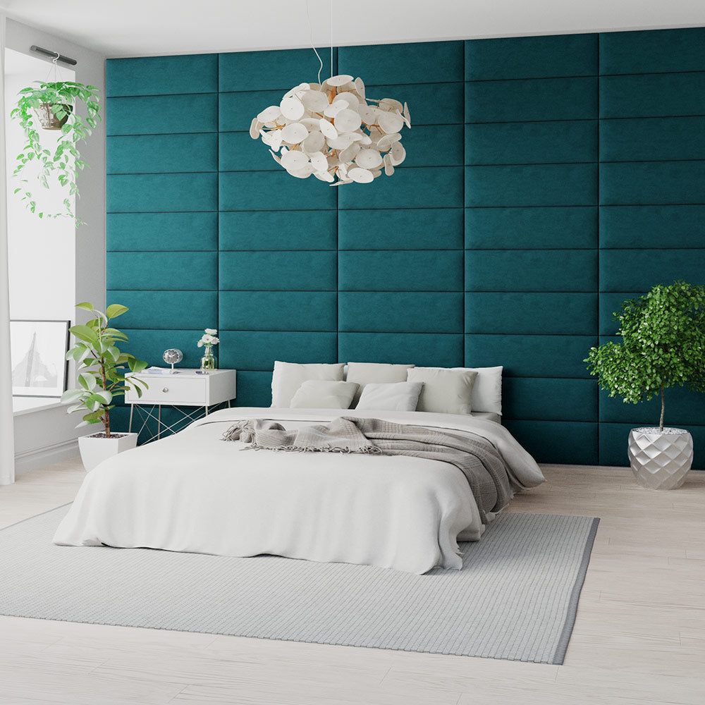 EasyMount Upholstered Wall Panels Pack of 8 in Emerald
