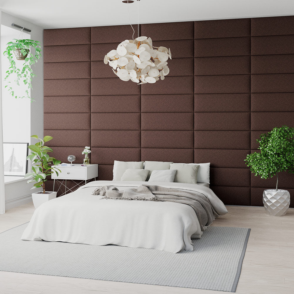 EasyMount Upholstered Wall Panels Pack of 4 in Chocolate