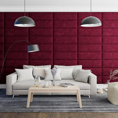 EasyMount Upholstered Wall Panels Pack of 2 in Bordeaux
