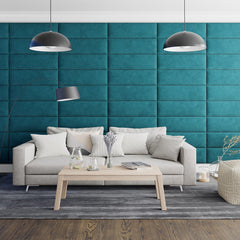 EasyMount Upholstered Wall Panels Pack of 8 in Emerald
