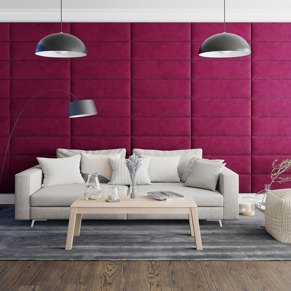 EasyMount Upholstered Wall Panels Pack of 2 in Berry