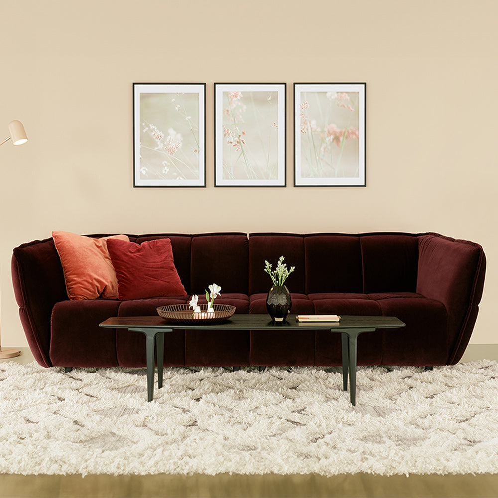 Sits Clyde 4 Seater Sofa in Light-Grey in Wine-Red